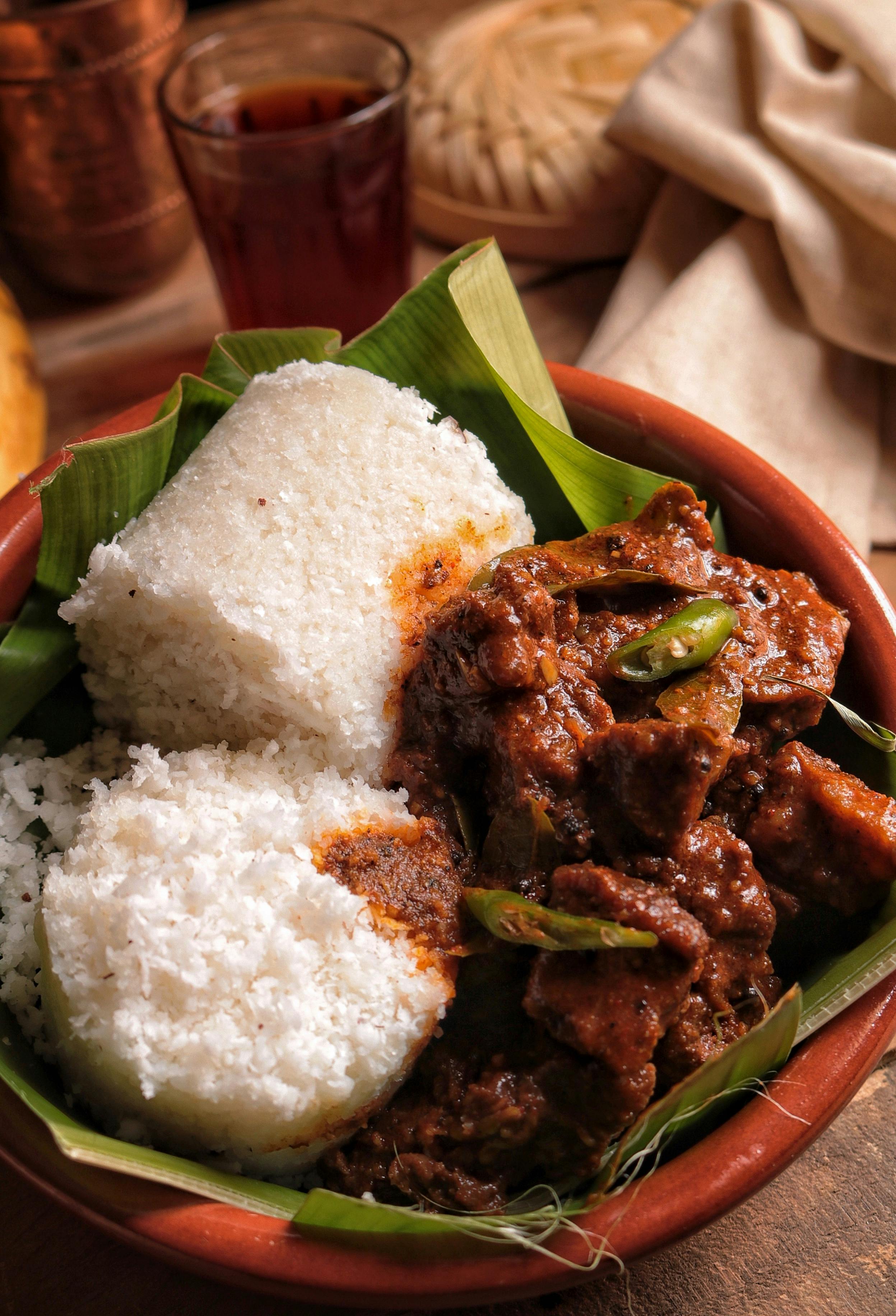 Puttu with Kerala Beef Curry